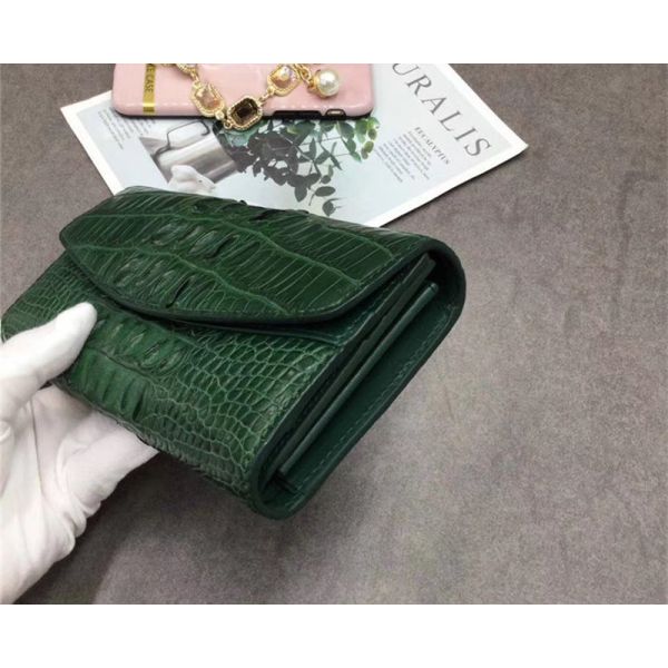 Exotic Real Crocodile Skin Women Large Trifold Wallet Genuine Alligator Leather Female Card Holders Lady Phone Clutch