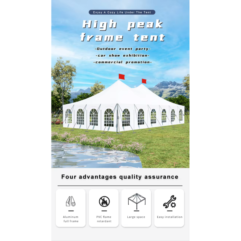 American Outdoor Event Pole and Peg Tent Aluminum Alloy Canopy with Easy Installation Portable Tent Manufacturer Wholesale Reinforced Peg and Pole Event Tent  Waterproof Peg and Pole Camping Tent