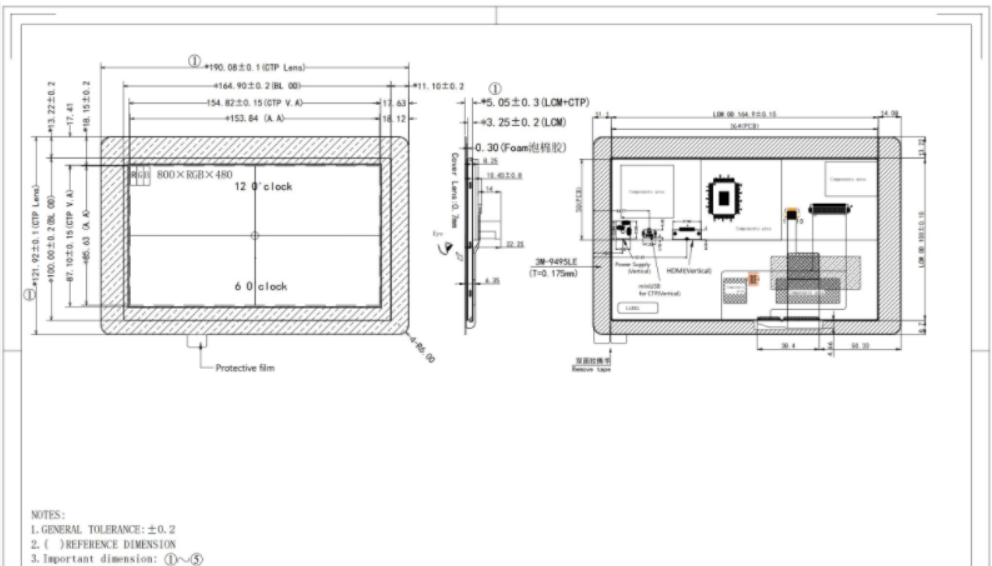 Дисплей интерфейса 650nits TFT LCD USB HDMI с водителем IC EK9716 EK73002
