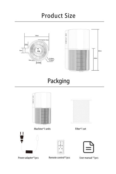 удаление формальдегида очистителя 350m3/h воздуха дома HEPA 58dB 110V
