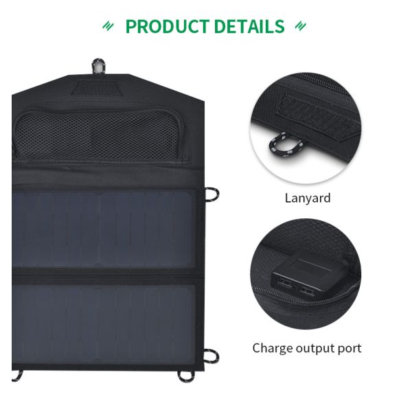 EU Warehouse A2 14W 6V Solar Energy System USB Low Power 3 Sockets Folding Portable Solar Panel For Camping