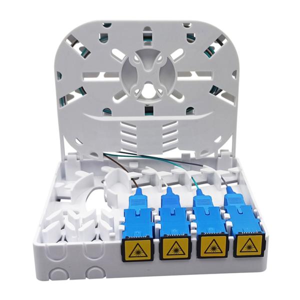 4 o SC portuário LC FTTH Mini Fiber Optic Termination Box enfrenta a placa