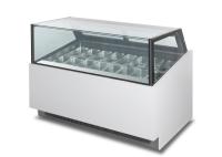 Étalage de porte coulissante de congélateur d'affichage de crème glacée de 18 casseroles LED