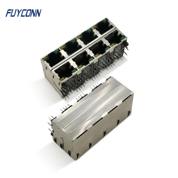 PWB RJ45 Jack Connector de Pin Female dos portos 64 do bronze de fósforo 2x4 8
