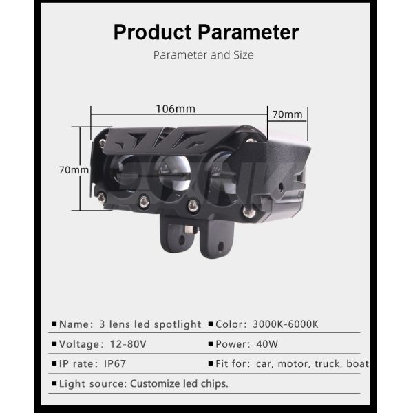 Белый желтый мотоциклетный фары светодиодные мотоциклетные фонари IP67 30000 часов