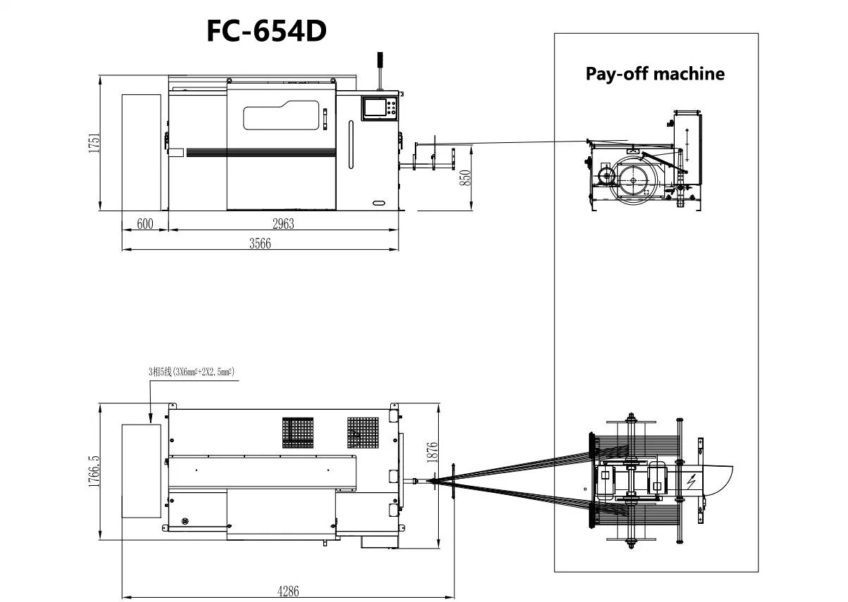 Fuchuan FC-653D New High-Speed CNC Stranding Machine Automatic Winding & Wire Laying 2000kg Load Capacity