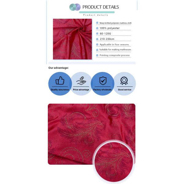 Gold Powder Printed Mattress Quilting Fabric Healthy Allergy Proof