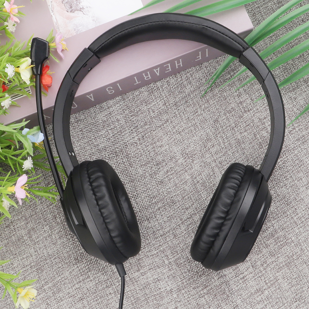 JTY-1026Wired Call Center Headset with  Microphone, 3.5mm/USB/Type‑C Multi‑Interface Over‑Ear Headphone, Volume Control Wired Headset for Office Conference Online Class Home Work,OEM/ODM customization