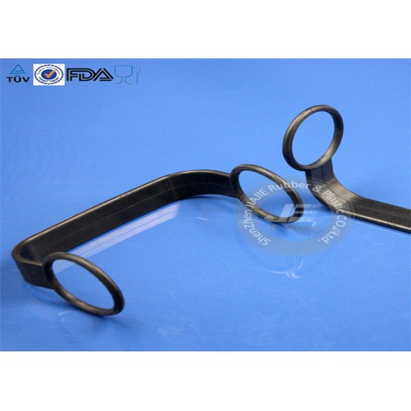 Black Molding Silicone Rubber Parts EPDM Rubber Handle Necklace Grommet Type