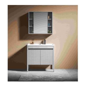 Custom Modern Bathroom Vanity White Solid Wood Bathroom Vanity Water Resistant