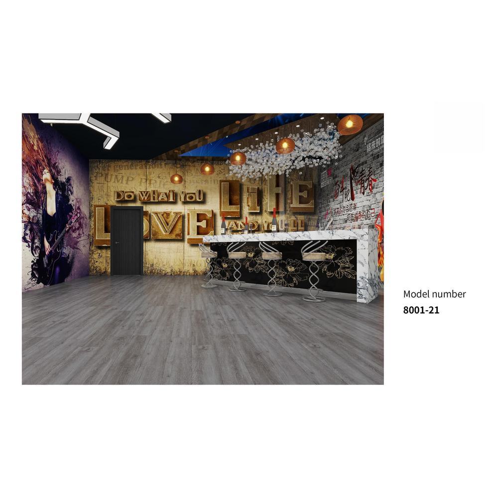 Stone Plastic Composite SPC Flooring Medium Grey SPC Plank Flooring 4mm-8mm