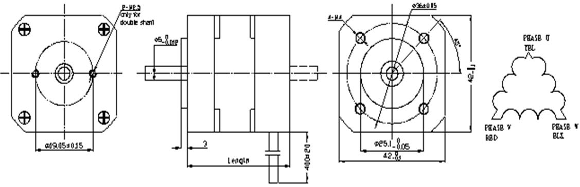 Мотор 4000rpm 24v Dc датчика 42mm 500VDC Hall безщеточный