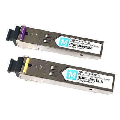 155M BIDI 120km 1490nm/1550nm SC Connector DDM WDM Simplex Fiber Optic Transceiver SFP Module with DDM and WDM Functions