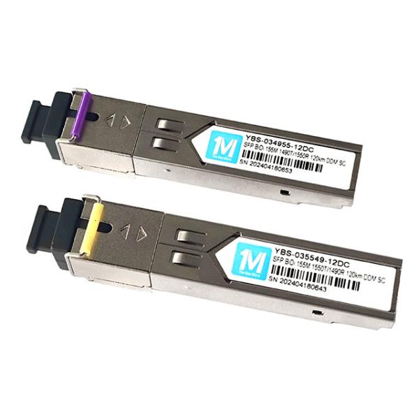 155M BIDI 120km 1490nm/1550nm SC Connector DDM WDM Simplex Fiber Optic Transceiver SFP Module with DDM and WDM Functions