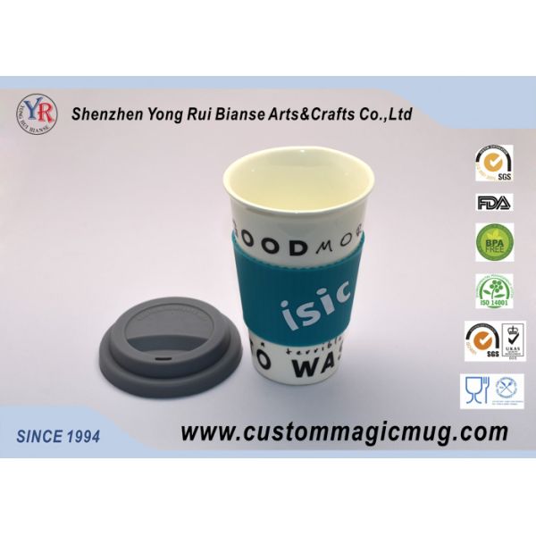 13oz Starbucks Ceramic Travel Mug , White Double Wall Ceramic Mug