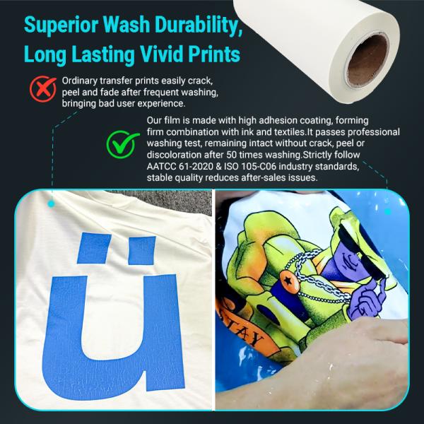 Hot Cold Instant Peel 33cm DTF Film FREE SHIPPING USA 100M Roll for Epson DTF Printer T-shirt Transfer