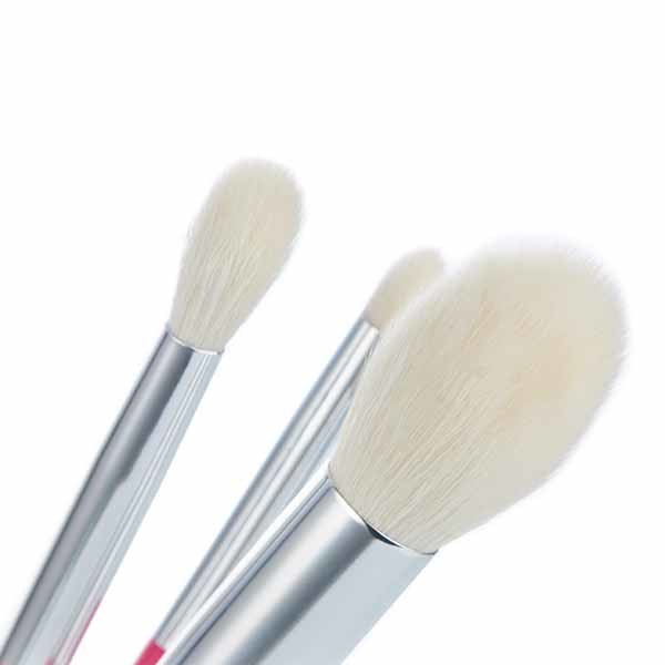Aluminium Ferrule Wood Handle Makeup Brushes Rose Carmine for Daily Makeup