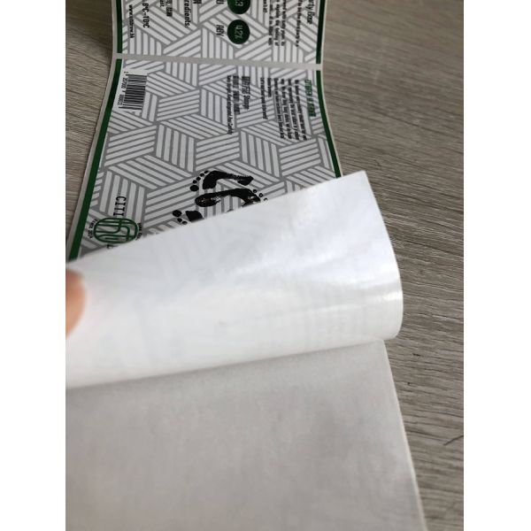 Green gold foil printed self-adhesive vinyl beverage packaging sticker label