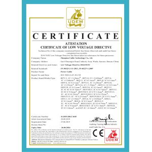 Zhenglan Cable Technology Co., Ltd Certifications