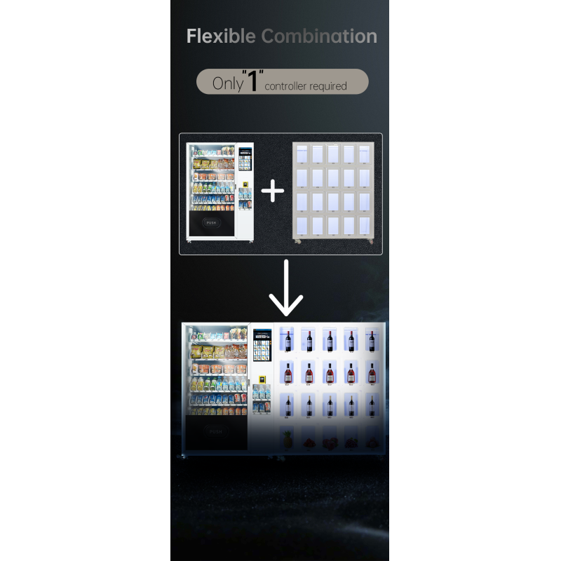 Customized Big Capacity Locker Vending Machine For Snacks Drinks Fresh Fruits Glass-Bottled Products