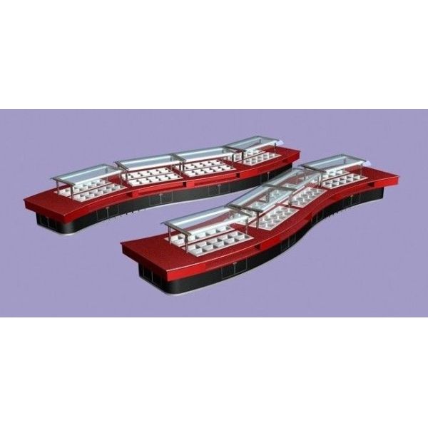 Счетчик шведского стола безшовного ресторана горячий с светом СИД, пластичным алюминиевым листом