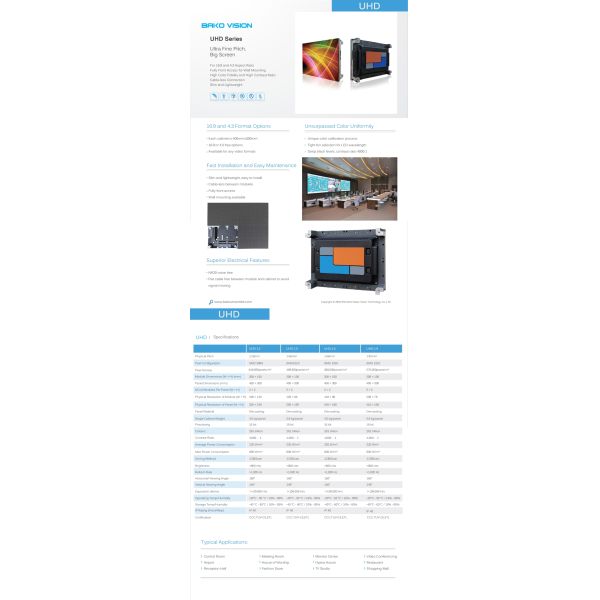 Small Pitch Indoor HD Led Video Wall , P1.66mm Large Video Wall Displays AC 110/220