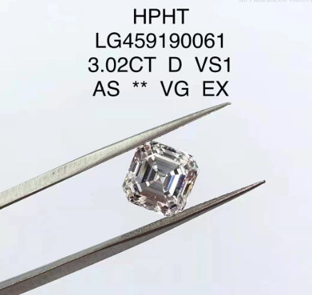 3.02 Ct D VS1 EX Лабораторно выращенный бриллиант Ювелирные изделия HPHT Квадратный изумрудный бриллиант