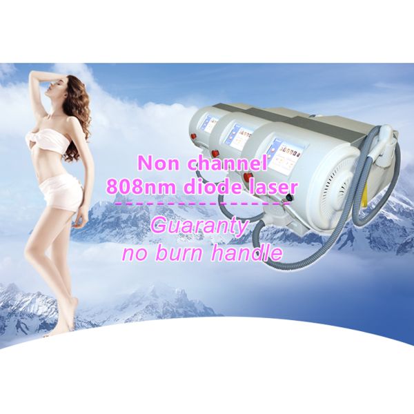 Portabel Non channel 808nm diode laser hair removal machine / skin rejuvenation machine