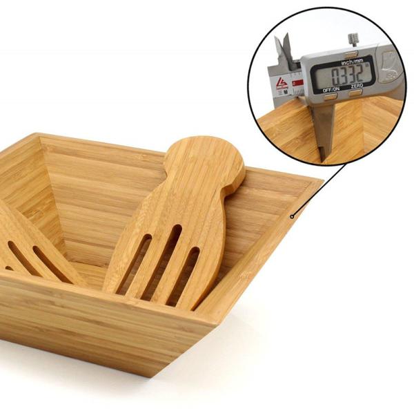 Eco Friendly Totally Bamboo Salad Bowl Set With Matching Salad Servers