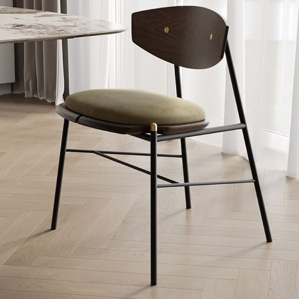 Fireproof Ultra Modern Dining Chairs Wooden Back In Family Living Room