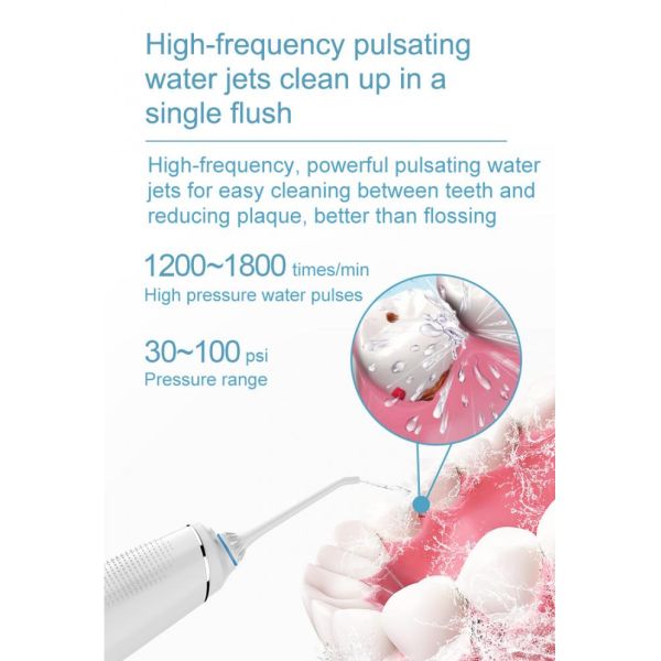 FC2660 Portable Oral Irrigator IPX7 Waterproof 30-120psi Electric Oral Irrigator