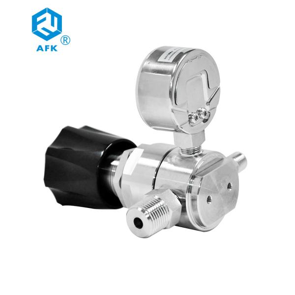 316 Stainless Steel Gas Pressure Regulator Single Stage Diaphragm Silver Color