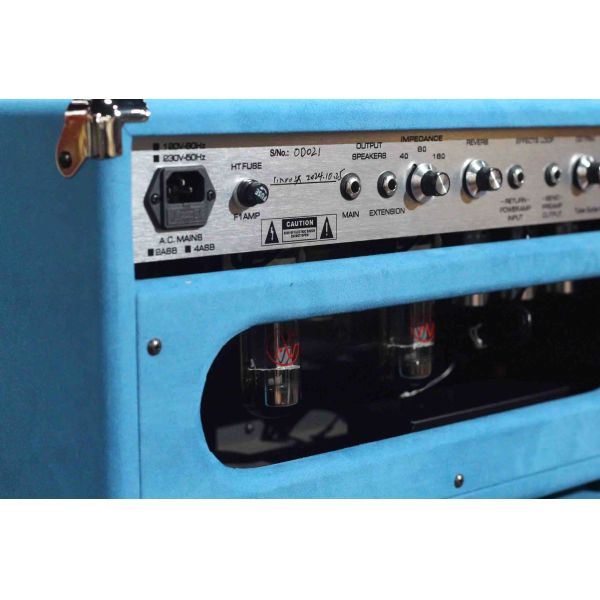 Custom Dumble Clone 2025 Overdrive Reverb 50-Watt Hand-Wired Tube Head-Suede Blue JJ Tubes 50W