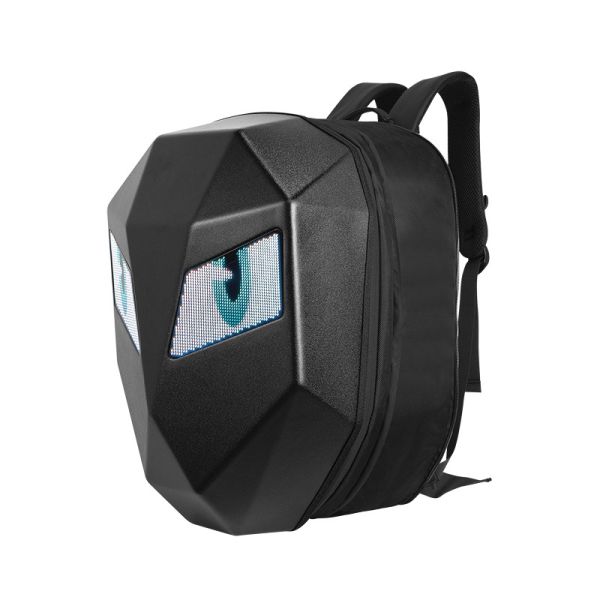 LED Backpack Bluetooth Waterproof Hard Shell Iron Man Cool Motorcycle Riding Black LED Rider Backpack
