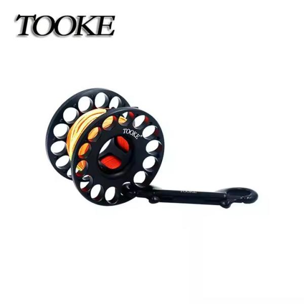 30M Aluminum Retractable Dive Reel With Black Stainless Steel Bolt Snap