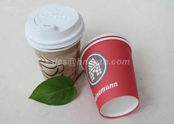 500ML Printed Recyclable Single Wall Paper Cups Cutomized Logo For Hot Drinking