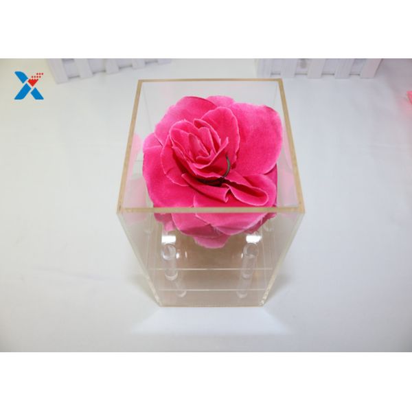 Valentine ' S Fresh Rose Transparent Gift Box , Acrylic Flower Case Chemical Resisdence