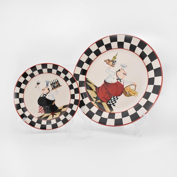 Savall Ceramic Dinnerware Sets 3pcs Oriental Dinner Plates For Souvenir Stores