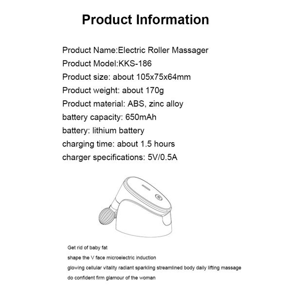 Lithium Battery 800mAh Neck Lifting Electric Massager for Face and Neck Tightening