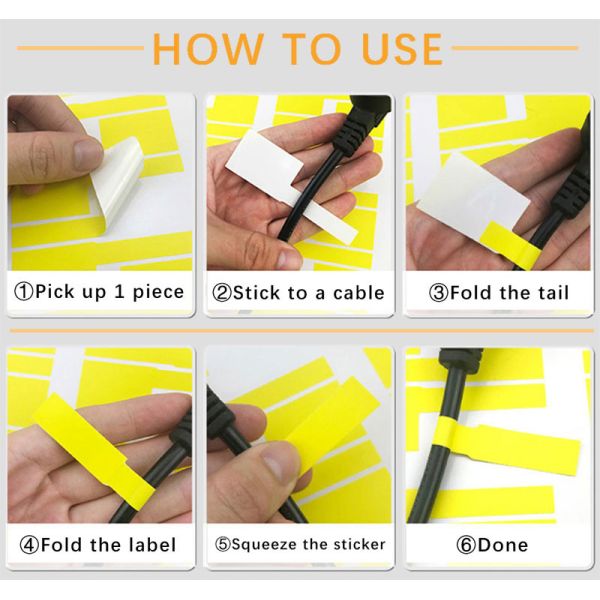 Waterproof Heat Resistant Wire Cable PVC Label Sticker Tags Marker