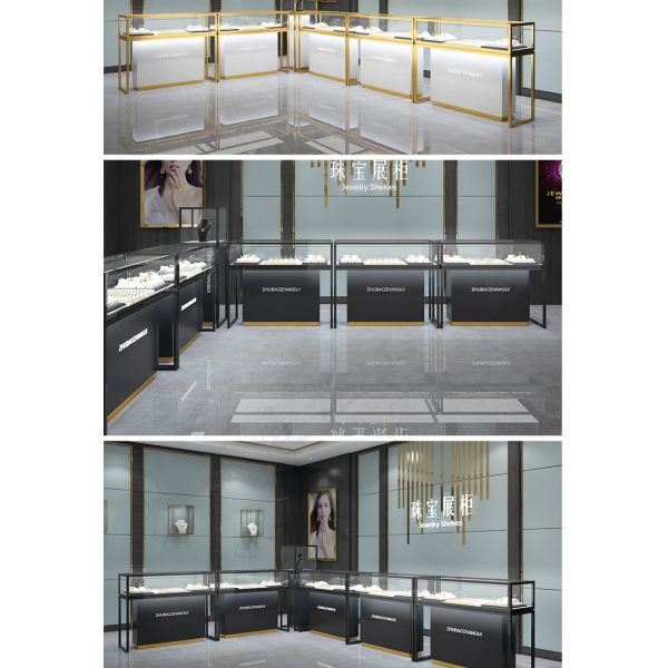Витрины ювелирного магазина титана черноты ODM с ультра белым стеклянным электрическим замком