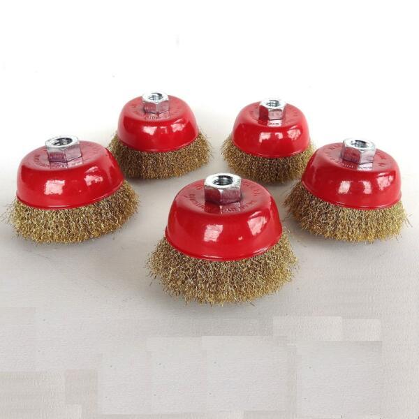 75MM OD Brass Wire Cup Brush / Grinder Wire Cup Brush For Removal Rust