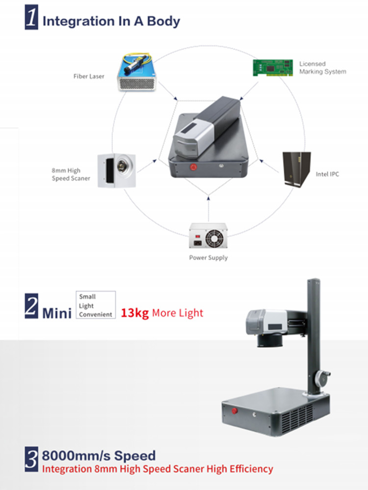 Engraver бирки уха машины маркировки лазера волокна 20w 30w 50w животный