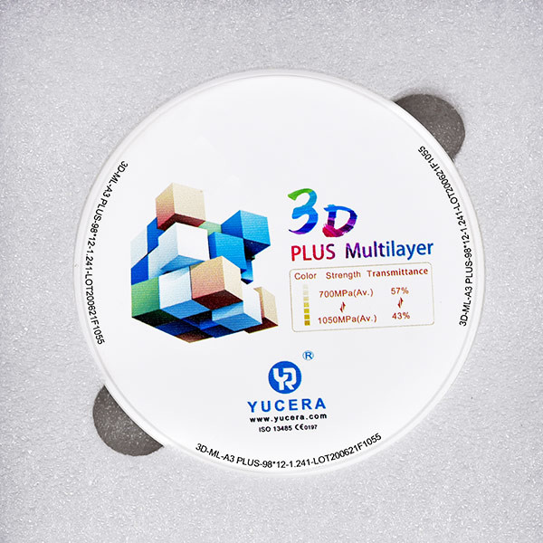 Блок Zirconia 3D 900MPA 49% просвечивающий разнослоистый