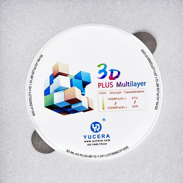 3D cerâmico dental mais a placa dental Multilayer da zircônia para a trituração do CAD CAM