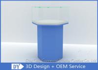 Muebles de cristal azul de madera para joyería