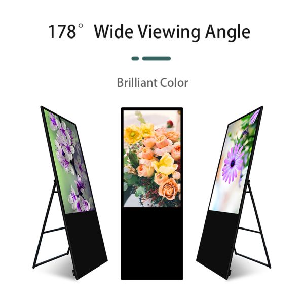 Portable Battery Powered Digital Poster 55 Inch LCD Advertising Screen Wireless Smart Signage for Event Promotion