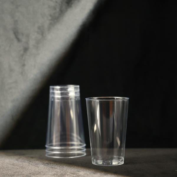 Copas descartáveis de plástico transparente e leve para bebidas quentes e frias 360 ml volume