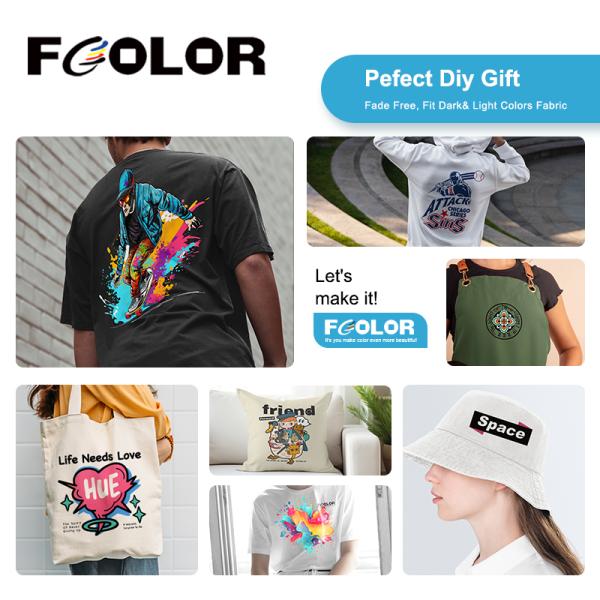 FCOLOR Hight Quality  White DTF Hot Melt Adhesive 100% TPU PET Transfer Film Transfer Powder for DTF White Ink Transfer Film
