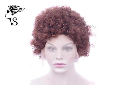 Afro Short Curly Full Lace Human Hair Wigs For Black Women Iron Red Color